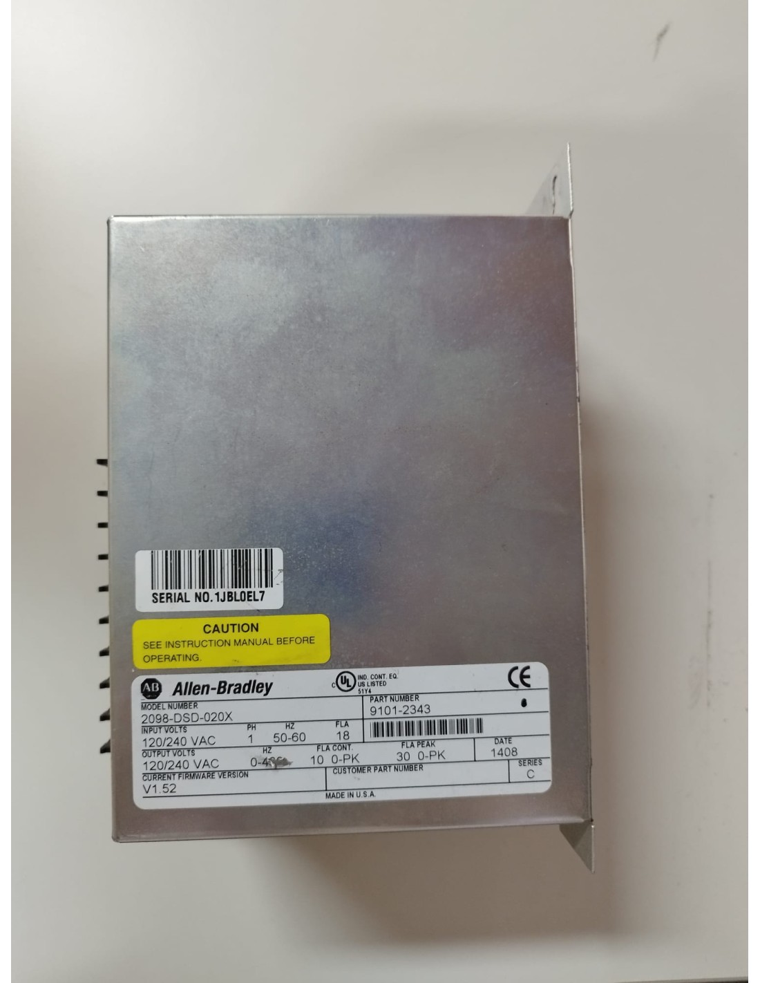 Allen-Bradley Servo Drive 2098-DSD-020X – Original 9101-2343